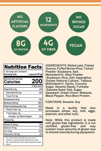 Sesame Garlic Savory Oatmeal 5-Pack