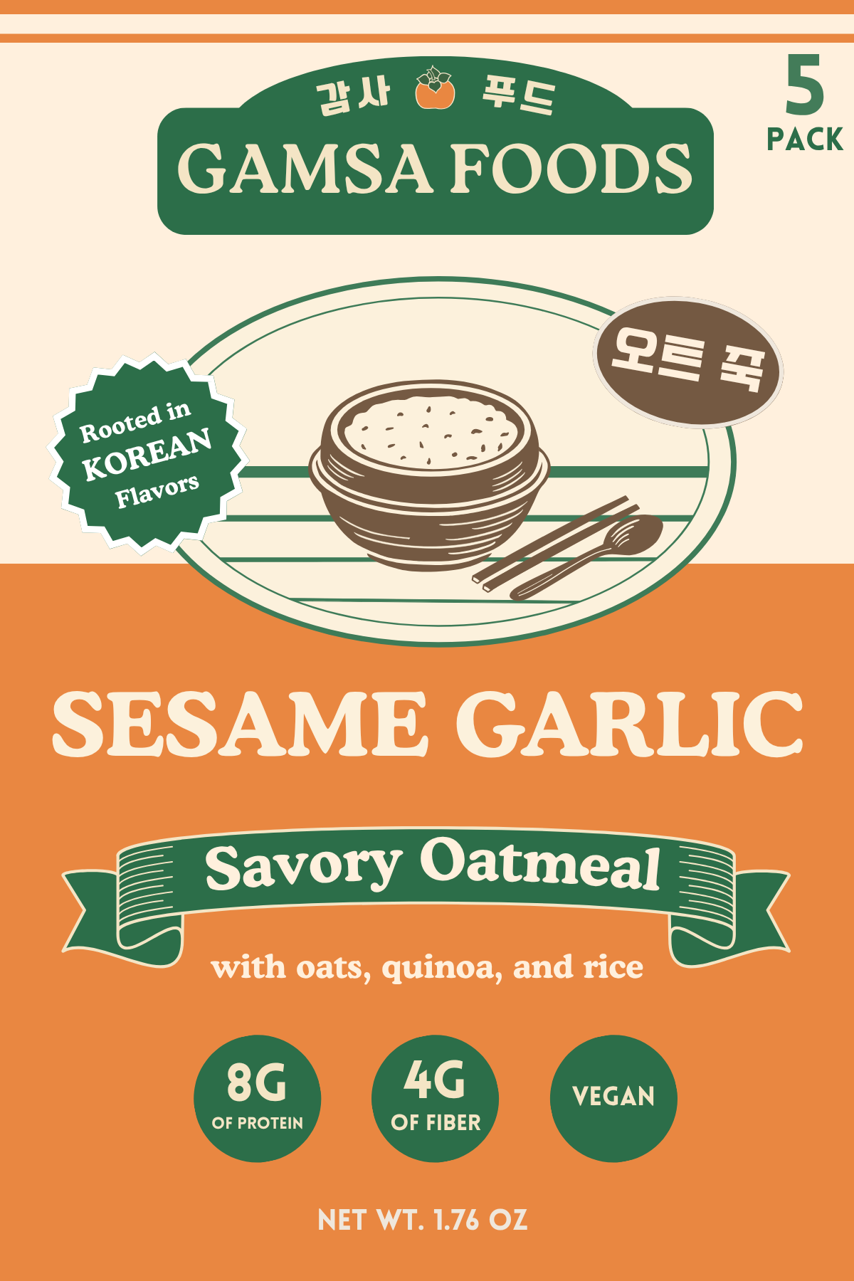 Sesame Garlic Savory Oatmeal 5-Pack